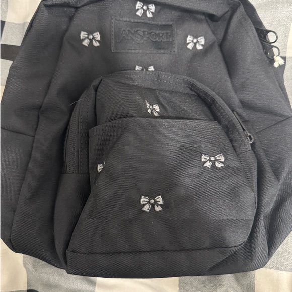 Jansport Black Backpack with Bow Details - Picture 1 of 4
